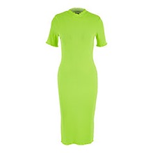 Lime Bodycon Ribbed Dress