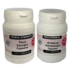 New Triple Strength PhytOestrogen Capsules & Triple Strength Natural Anti Androgens Capsules 